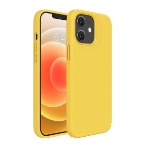 BestCase® Husa Premium Silicon, Compatibila Cu Apple iPhone 12, 1.2MM Slim, Microfibra in interior, Antisoc, Rezistent la socuri, Protectie Camera, Yellow - Img 1