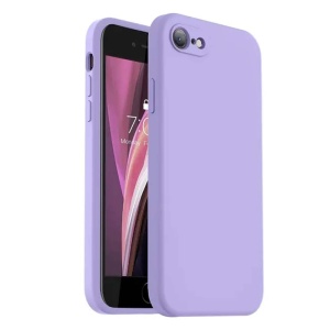 BestCase® Husa Premium Silicon, Compatibila Cu Apple iPhone SE 3 / SE 2 / iPhone 8 / iPhone 7, 1.2MM Slim, Microfibra in interior, Antisoc, Rezistent la socuri, Protectie Camera, Mov - Img 1