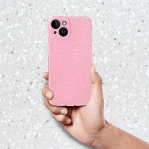 Husa BestCase® Crystal Glitter 2MM, Compatibila Cu Apple iPhone 15 Pro, Anti-soc, Microfibra in interior, Rezistenta la uzura, Protectie Camera, Glitter Pink - Img 3
