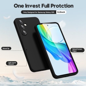 BestCase® Husa pentru Samsung Galaxy S25 Plus, Premium Slim Silicon 1.2MM, Microfibra in interior, Antisoc, Protectie camera si ecran, Negru - Img 2
