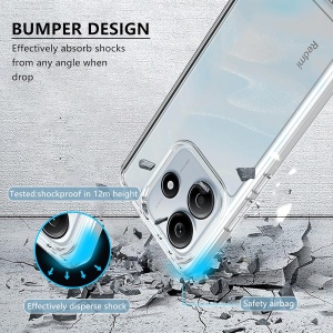 BestCase® Husa Pentru Xiaomi Redmi Note 14 5G, Anti Shock 1.5MM, Protectie camera si ecran, Transparent - Img 3