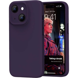 BestCase® Husa Premium Silicon, Compatibila Cu Apple iPhone 15, 1.2MM Slim, Microfibra in interior, Antisoc, Rezistent la socuri, Protectie Camera, Violet - Img 1