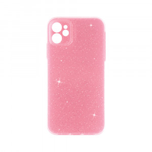 Husa BestCase® Crystal Glitter 2MM, Compatibila Cu Apple iPhone 11, Anti-soc, Microfibra in interior, Rezistenta la uzura, Protectie Camera, Glitter Pink - Img 1