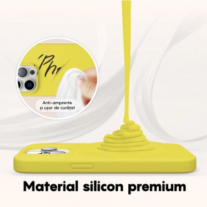Husa BestCase® Premium Silicon, Compatibila Cu Samsung Galaxy S22, 1.2MM Slim, Microfibra in interior, Antisoc, Rezistent la socuri, Protectie Camera, Margini ridicate pentru protectia ecranului, Yellow - Img 3