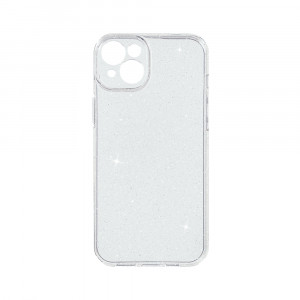 Husa BestCase® Crystal Glitter 2MM, Compatibila Cu Apple iPhone 15 Plus, Anti-soc, Rezistenta la uzura, Protectie Camera, Glitter Silver - Img 1
