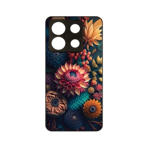 Husa BestCase® Slim Glassy, Compatibila Cu Xiaomi Redmi Note 13 5G, Colorful Flowers, G 1241 - Img 1