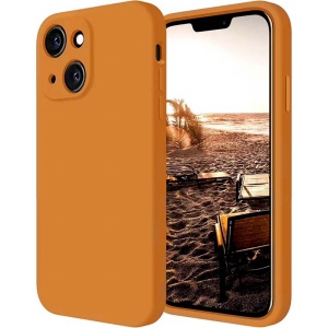 BestCase® Husa Premium Silicon, Compatibila Cu Apple iPhone 15, 1.2MM Slim, Microfibra in interior, Antisoc, Rezistent la socuri, Protectie Camera, Caramel Bronz - Img 1