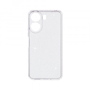 Husa BestCase® Crystal Glitter 2MM, Compatibila Cu Xiaomi Redmi 13C, Anti-soc, Rezistenta la uzura, Protectie Camera, Glitter Silver - Img 1