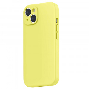 Husa BestCase® Premium Silicon, Compatibila Cu Apple iPhone 15, 1.2MM Slim, Microfibra in interior, Antisoc, Rezistent la socuri, Protectie Camera, Margini ridicate pentru protectia ecranului, Yellow - Img 1