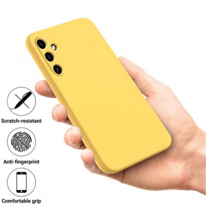Husa BestCase® Premium Silicon, Compatibila Cu Samsung Galaxy A25, 1.2MM Slim, Microfibra in interior, Antisoc, Rezistent la socuri, Protectie Camera, Margini ridicate pentru protectia ecranului, Yellow - Img 2