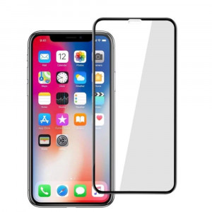 Folie Sticla Full Cover compatibila cu Apple iPhone XR, 5D Full Glue, Full Face, 9H, 0.3MM, acopera tot ecranul, margini negre - Img 1