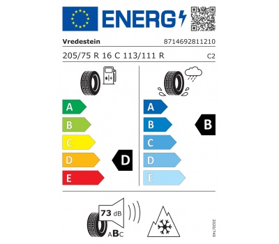 Vredestein COMTRAC 2 WINTER+ 205/75/R16C 113R iarna