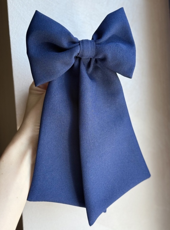 Fundă supradimensionată bleumarin pentru școală fete – accesoriu uniformă copii
