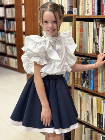 Fustă uniformă fete școală bleumarin, Blue Ivy - Img 2
