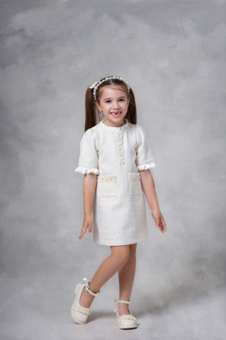 Girls’ Tweed Dress, Coco - Img 3