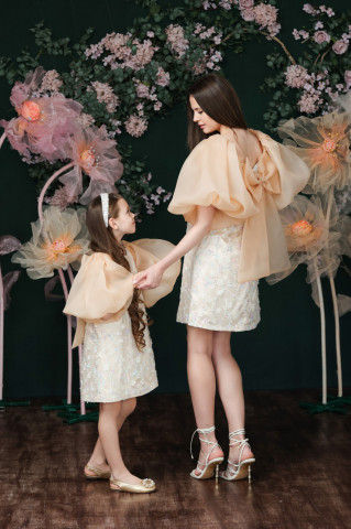 Rochie dama de ocazie din organza cu mâneci bufante, Bijou - Img 7