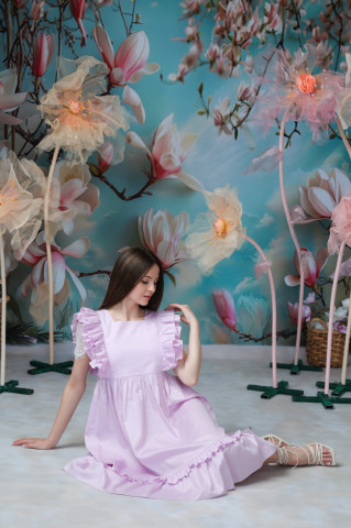 Rochie dama din bumbac 100%, Lavander - Img 8