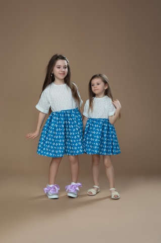 Rochița casual de zi Flower din blug subțire cu top din bumbac brodat - Img 5