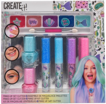 Set de machiaj pentru fetite cu glitter Mermaid Create It!