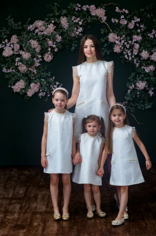 Set rochii mama-fiica elegant din brocard, Lilou