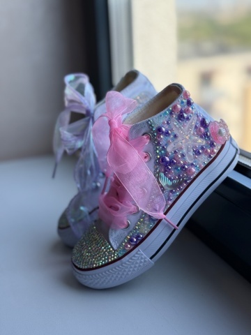 Teniși fete copii Lumea marina - Handmade - Img 3