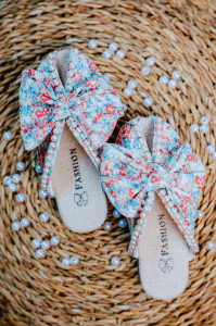 Colorful Slippers with Bow and Pearls for Girls, Flowers - Img 6