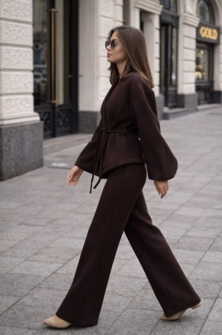 Compleu damă trening oversize cu pantaloni evazați cozy, Lara - Img 2