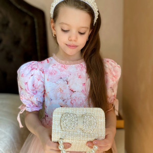 Elegant Premium Cotton Dress with Pink Tulle for Girls, Rose - Img 8