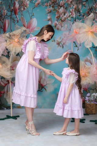 Rochie dama din bumbac 100%, Lavander - Img 5