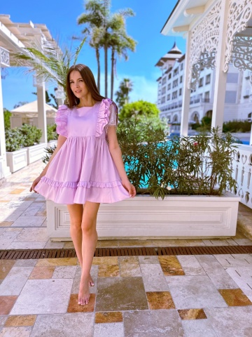 Rochie dama din bumbac 100%, Lavander