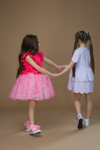 Rochie de blug fuchsia Barbie cu tulle și organza pentru fetițe - Ediție Limitată - Img 11