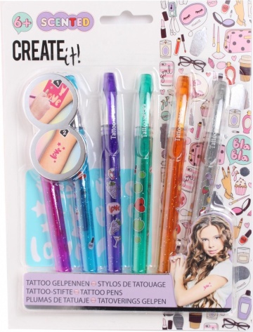 Set 6 pixuri cu gel parfumate pentru tatuaje, Create It!, Multicolor