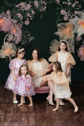 Set rochii mama-fiica elegant din organza cu mâneci bufante, Bijou - Img 7
