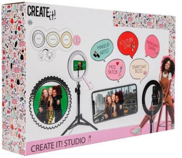 Lampa circulara cu suport selfie si trepied Create It! 80 cm