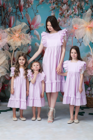 Set rochii mama-fiica din bumbac 100%, Lavander