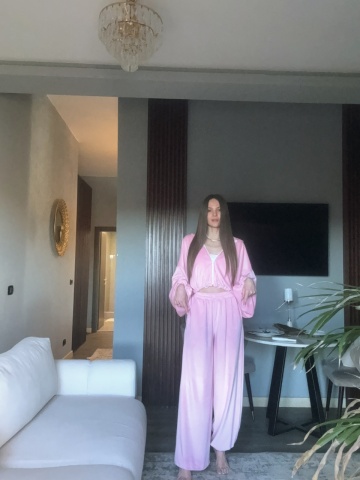 Trening dama 2 piese catifea premium sport cu glugă și buzunare croială ajustabilă cu șnur, Blush - Img 7