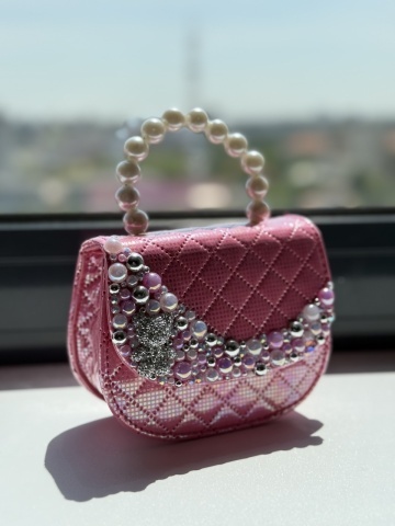 Geantă fete roz cu perle și ursuleț, Pearl Teddy - Img 9