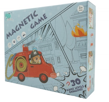 Joc educativ magnetic cu 15 nivele si 9 carti, Micul pompier - Img 2