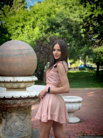 Set dama 2 piese crop top si fusta din în cu bumbac , Amelia - Img 2