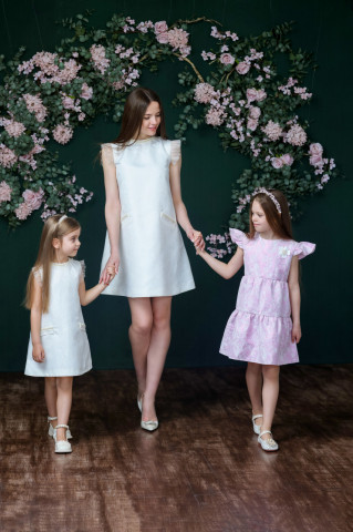 Set rochii mama-fiica elegant din brocard, Lilou - Img 4