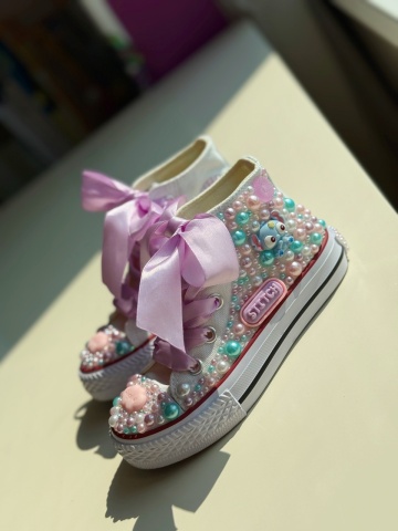 Teniși fete copii Stitch – Handmade - Img 8