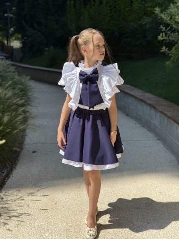 Fustă uniformă fete școală bleumarin, Blue Ivy - Img 3