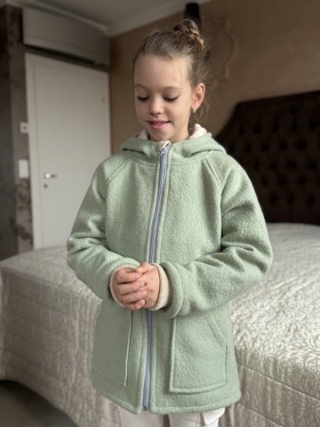 Jachetă copii din 100% lână fiartă, dublată, certificată OEKO-TEX®, Dusty - Img 4