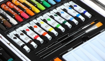 Set 53 piese pentru desen si pictura, tip servieta, model unicorni, 30 x 24 x 5.4 cm, multicolor - Img 2