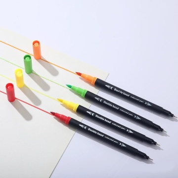 Set carioci pe baza de apa, 2 in 1, pictura, caligrafie, 120 culori, penar, corp carioca negru, 27.5x19.5x8 cm, multicolor - Img 3
