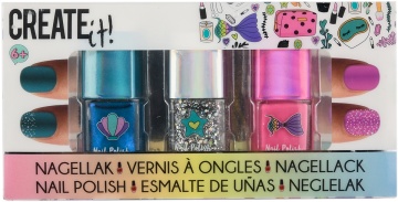 Set de 3 oje pentru fetite Mermaid Glitter Create It! 8 ml