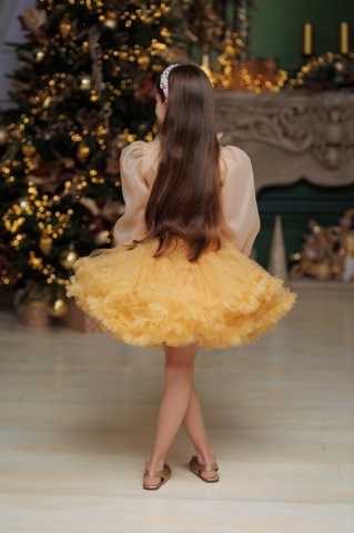 Fusta tutu aurie cu glitter, Shine - Img 3