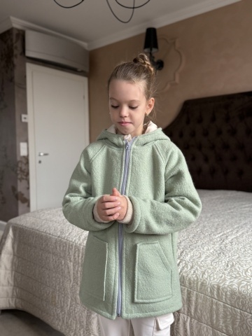Jachetă copii din 100% lână fiartă, dublată, certificată OEKO-TEX®, Dusty - Img 9