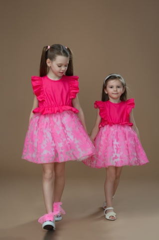 Rochie de blug fuchsia Barbie cu tulle și organza pentru fetițe - Ediție Limitată - Img 9