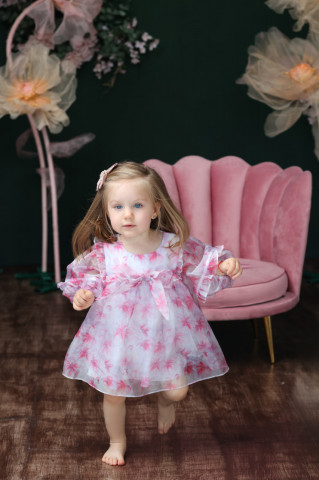 Rochie fete din organza cu imprimeu floral, Flora - Ediție Limitată - Img 5